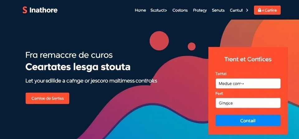 Diseño moderno de un sitio web de cursos online con iconos de aprendizaje