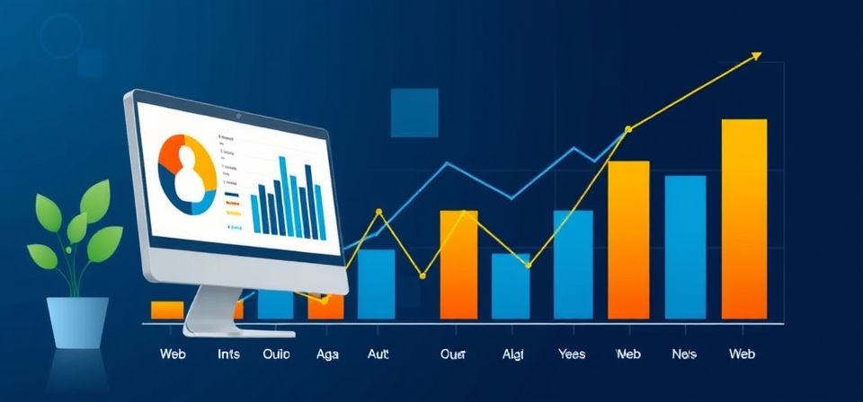 Gráfico de análisis de datos mostrando tendencias y métricas clave para la optimización web.