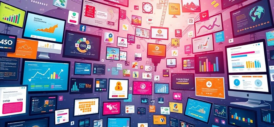 Representación visual de la visibilidad web y conexiones online.
