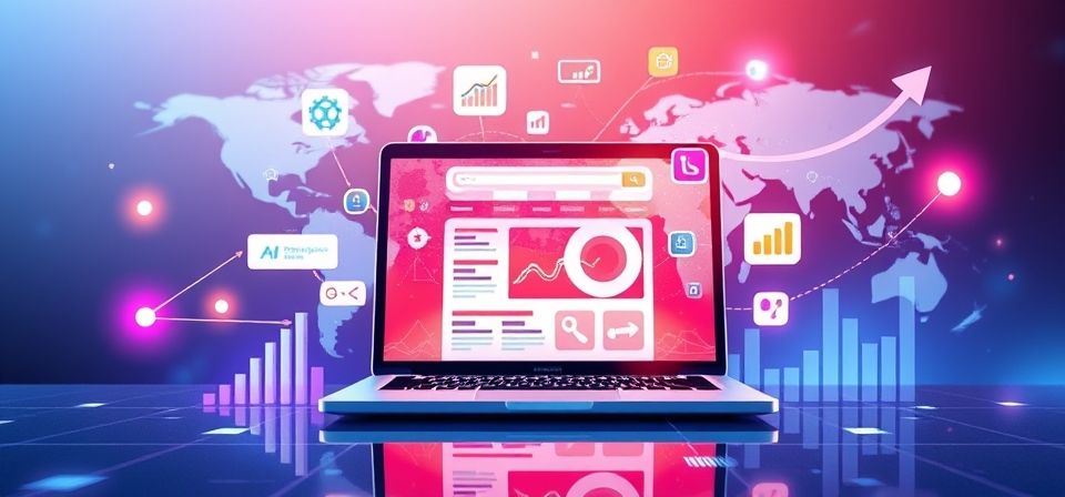 Representación visual de la importancia del SEO en ecommerce, mostrando un gráfico de crecimiento.