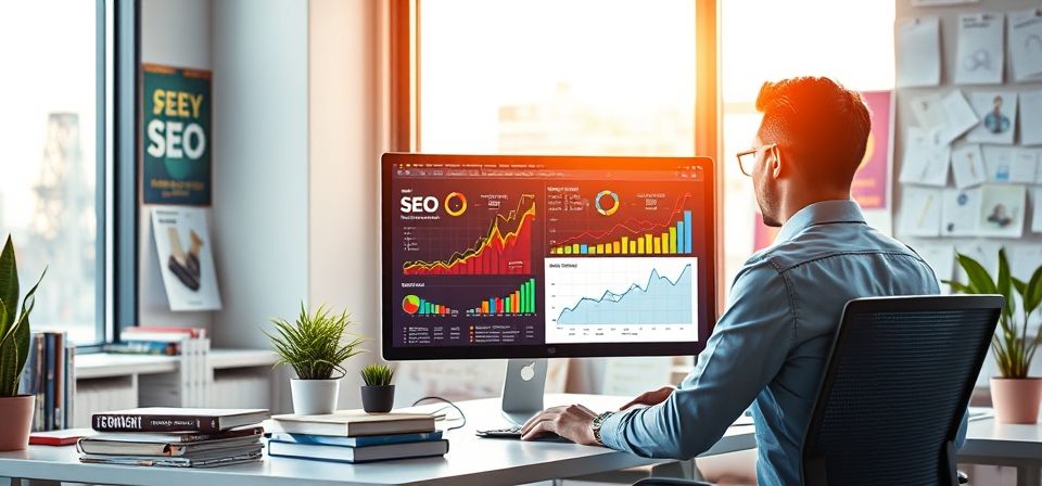 Ilustración de una tienda online en un dispositivo móvil, destacando un diseño web responsive y optimizado para SEO.