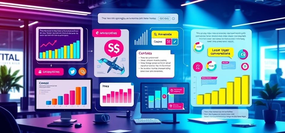 Representación de un sitio web optimizado para móviles y ordenadores, mostrando diseño responsivo