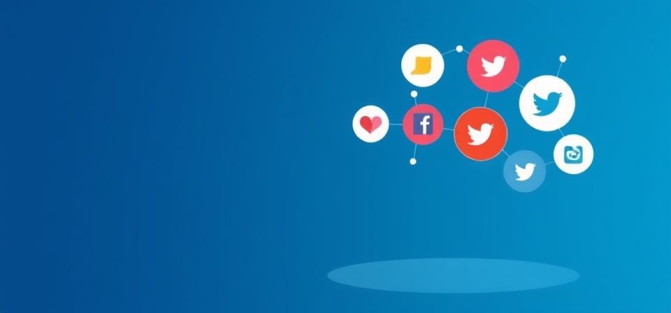 Representación visual de estrategias de contenido para redes sociales, con iconos de redes sociales y gráficos de crecimiento.
