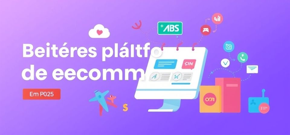 Representación visual de diversas plataformas de ecommerce interconectadas, simbolizando la elección y la tecnología en 2025.