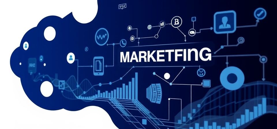 Gráfico de flujo de automatización de marketing digital mostrando etapas de cliente.